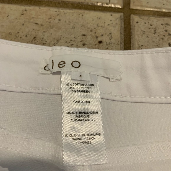 Cleo White Slim Fit Pants - Size 4 - Cotton Blend - Picture 4 of 7